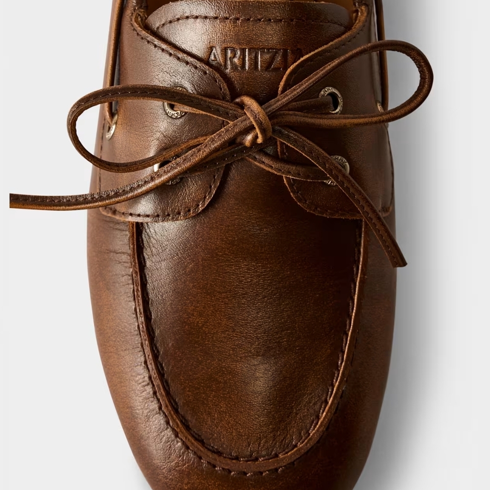 Aritzia X Sperry Brown Leather Boat Shoes